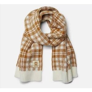 TIMBERLAND Scarf NWT Buffalo Plaid Beige 10”W x 63”L